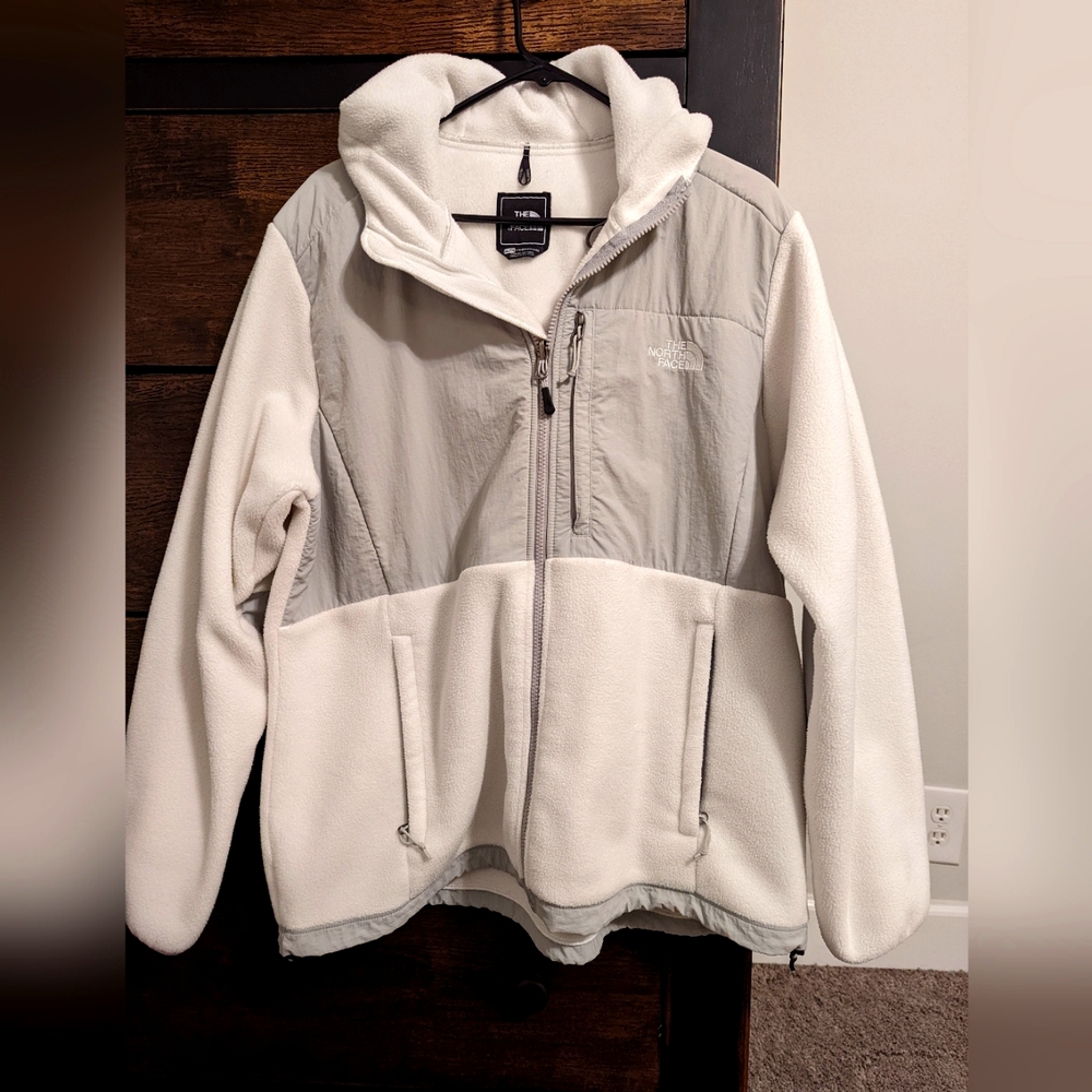 North Face, Denali Hoodie, XXL, White with Gray
